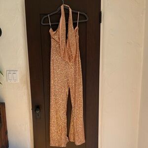 Shimmering Gold Sequin Jumpsuit